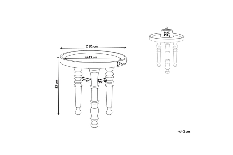 Faylinn Sivupöytä 52 cm - Musta - Huonekalut - Pöytä & ruokailuryhmä - Apupöytä & sivupöytä - Tarjotinpöytä & pikkupöytä