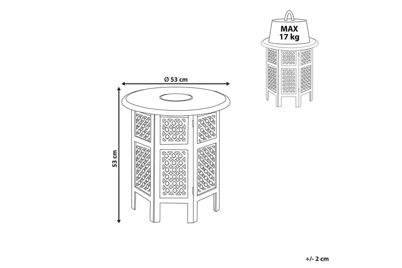 Fayola Sivupöytä 53 cm - Tumma puu - Huonekalut - Pöytä & ruokailuryhmä - Apupöytä & sivupöytä - Tarjotinpöytä & pikkupöytä