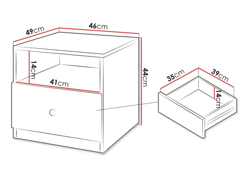 Fayric Yöpöytä 46 cm - Beige - Huonekalut - Pöytä & ruokailuryhmä - Apupöytä & sivupöytä - Yöpöytä