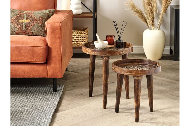 Finbar Pöytäsarja 40 cm - Tumma puu - Huonekalut - Pöytä & ruokailuryhmä - Apupöytä & sivupöytä - Sarjapöytä