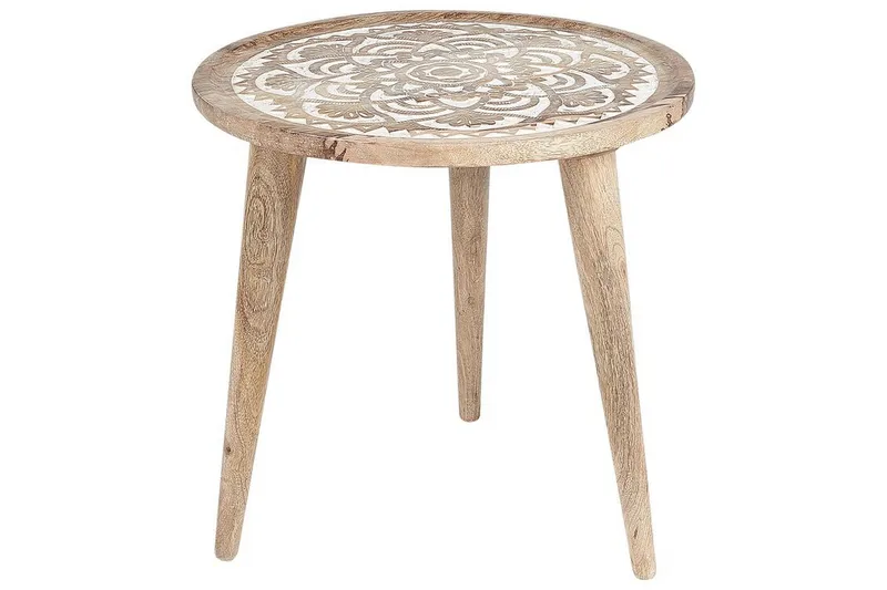 Fiorenzo Pöytäsarja 45 cm - Vaalea puu/Valkoinen - Huonekalut - Pöytä & ruokailuryhmä - Apupöytä & sivupöytä - Sarjapöytä