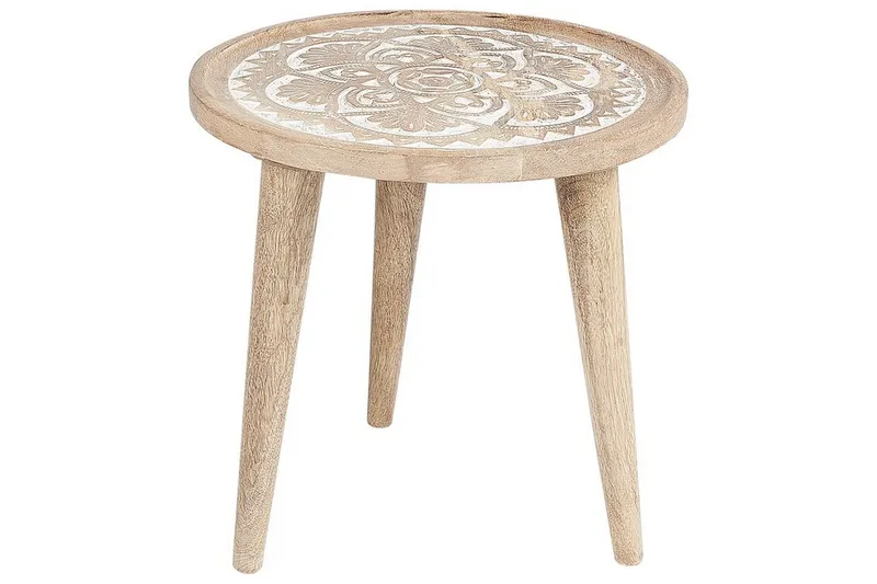 Fiorenzo Pöytäsarja 45 cm - Vaalea puu/Valkoinen - Huonekalut - Pöytä & ruokailuryhmä - Apupöytä & sivupöytä - Sarjapöytä