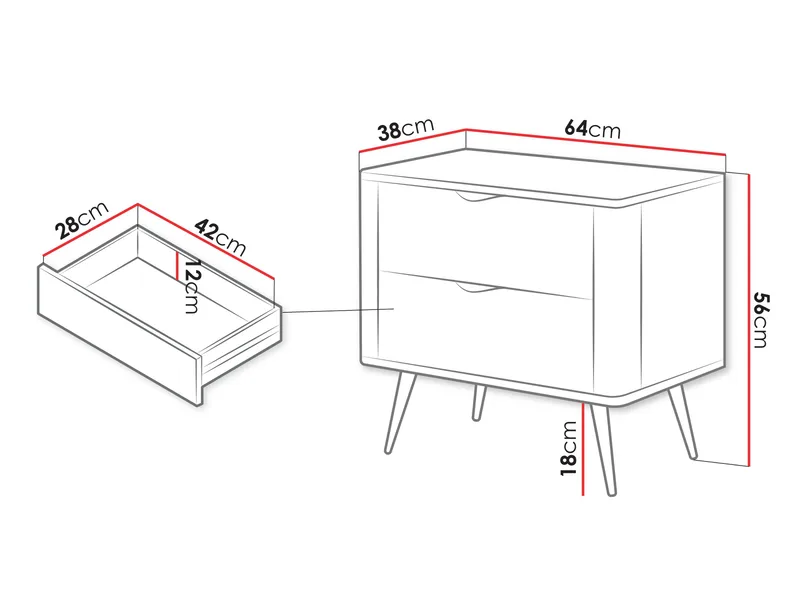 Forba Yöpöytä 64 cm - valkoinen - Huonekalut - Pöytä & ruokailuryhmä - Apupöytä & sivupöytä - Yöpöytä