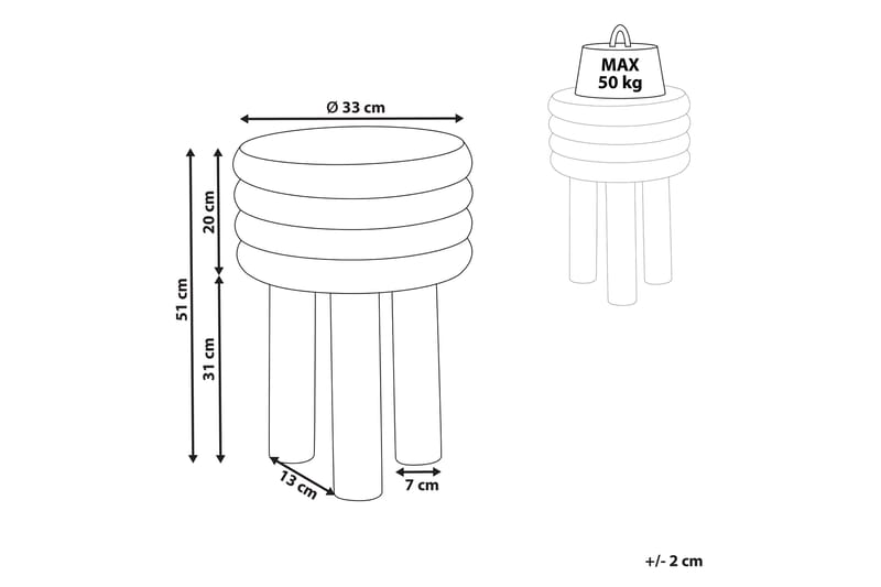 Fredrickson Sivupöytä 33 cm - Valkoinen/Musta - Huonekalut - Pöytä & ruokailuryhmä - Apupöytä & sivupöytä - Tarjotinpöytä & pikkupöytä