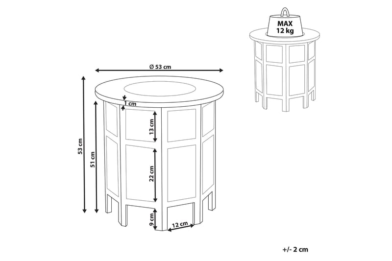 Freya Sivupöytä 53 cm - Valkoinen - Huonekalut - Pöytä & ruokailuryhmä - Apupöytä & sivupöytä - Tarjotinpöytä & pikkupöytä