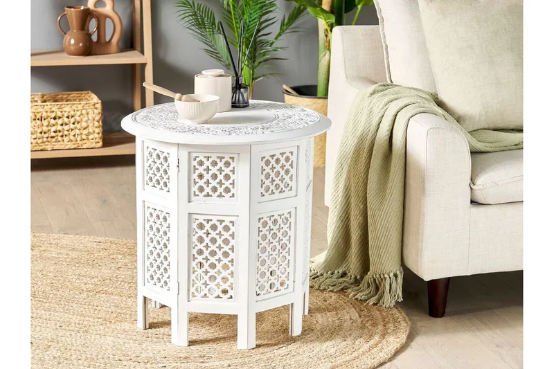 Freya Sivupöytä 53 cm - Valkoinen - Huonekalut - Pöytä & ruokailuryhmä - Apupöytä & sivupöytä - Tarjotinpöytä & pikkupöytä