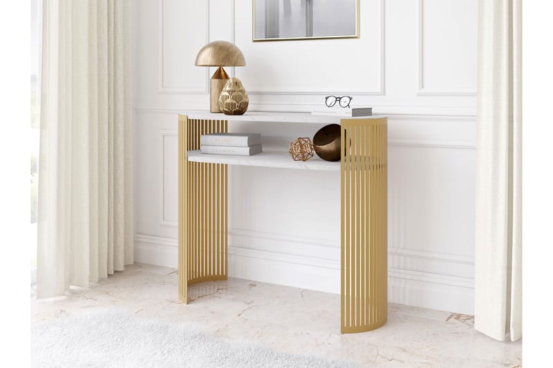 Friend Konsolipöytä 100 cm - Kulta/Valkoinen - Huonekalut - Pöytä & ruokailuryhmä - Apupöytä & sivupöytä - Konsolipöytä