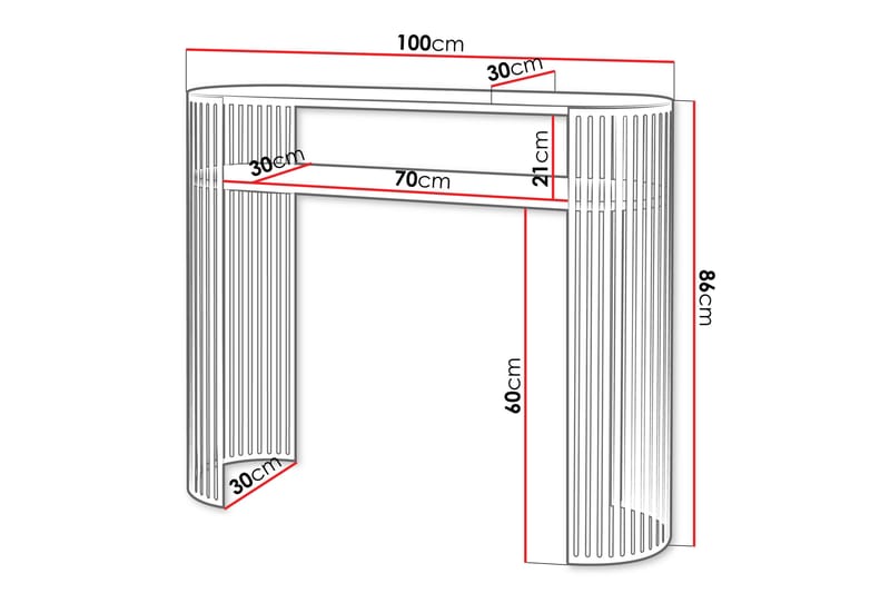 Friend Konsolipöytä 100 cm - Valkoinen/Musta - Huonekalut - Pöytä & ruokailuryhmä - Apupöytä & sivupöytä - Konsolipöytä