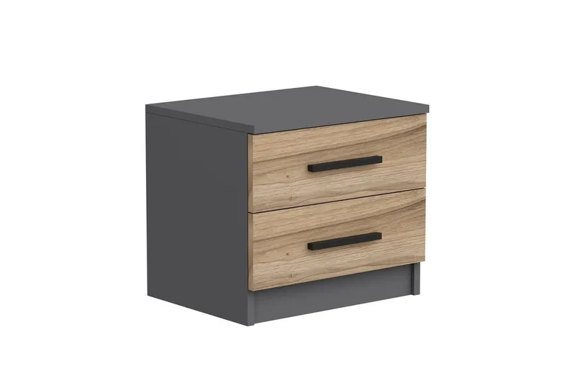 Fruitland Yöpöytä 50 cm - Pähkinä/Antrasiitti - Huonekalut - Pöytä & ruokailuryhmä - Apupöytä & sivupöytä - Yöpöytä