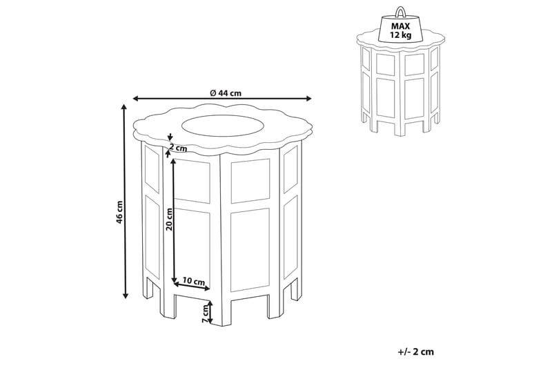 Garry Sivupöytä 44 cm - Valkoinen/Harmaa/Vaalea puu - Huonekalut - Pöytä & ruokailuryhmä - Apupöytä & sivupöytä - Tarjotinpöytä & pikkupöytä