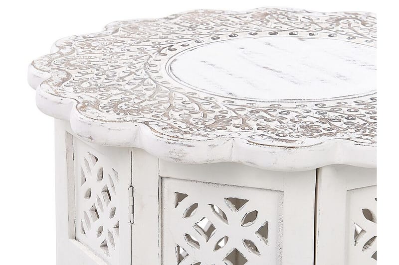 Garry Sivupöytä 44 cm - Valkoinen/Harmaa/Vaalea puu - Huonekalut - Pöytä & ruokailuryhmä - Apupöytä & sivupöytä - Tarjotinpöytä & pikkupöytä