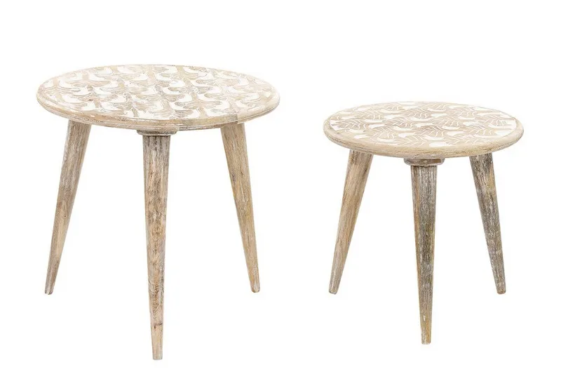 Gazelle Pöytäsarja 46 cm, Vaalea puu/Valkoinen