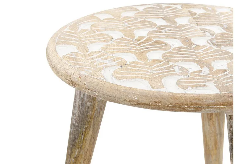 Gazelle Pöytäsarja 46 cm - Vaalea puu/Valkoinen - Huonekalut - Pöytä & ruokailuryhmä - Apupöytä & sivupöytä - Sarjapöytä