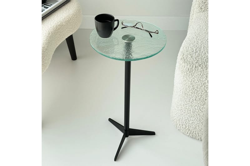 Giada Sivupöytä 25 cm - Läpinäkyvä/Musta - Huonekalut - Pöytä & ruokailuryhmä - Apupöytä & sivupöytä - Tarjotinpöytä & pikkupöytä