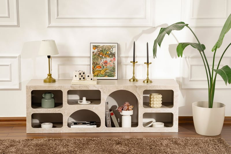 Giana Konsolipöytä 160 cm - Travertiini/Hiekkakivi - Huonekalut - Pöytä & ruokailuryhmä - Apupöytä & sivupöytä - Konsolipöytä