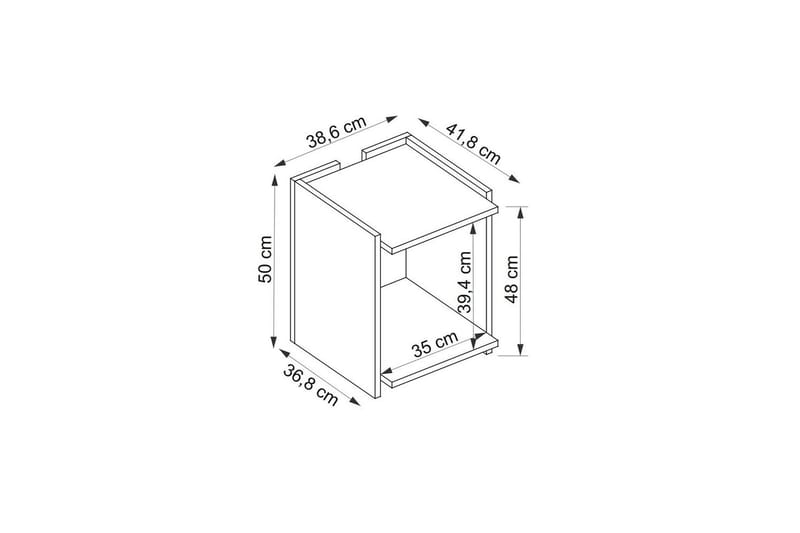 Giancarlo Sivupöytä 38,6 cm - Sininen/Antrasiitti - Huonekalut - Pöytä & ruokailuryhmä - Apupöytä & sivupöytä - Tarjotinpöytä & pikkupöytä