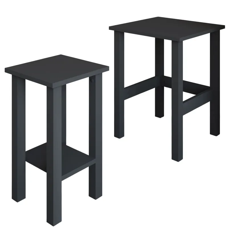 Ginallie sivupöytäsetti 45x60 cm - Antrasiitti - Huonekalut - Pöytä & ruokailuryhmä - Apupöytä & sivupöytä - Tarjotinpöytä & pikkupöytä