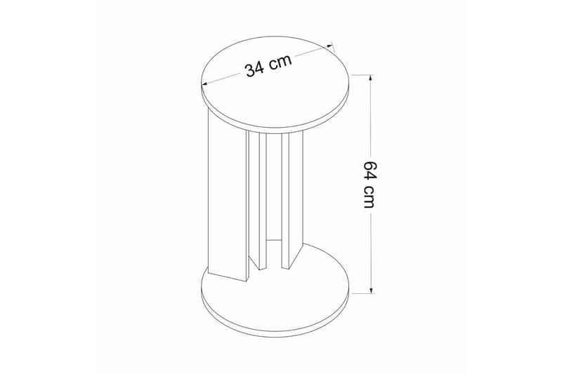 Haelyn Sivupöytä 34 cm - Pähkinäpuu/Antrasiitti - Huonekalut - Pöytä & ruokailuryhmä - Apupöytä & sivupöytä - Tarjotinpöytä & pikkupöytä