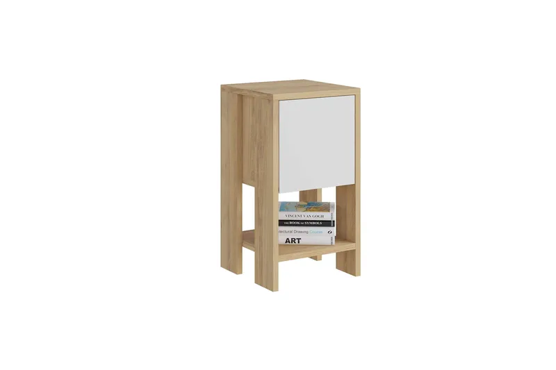 Haelyn Yöpöytä 30 cm, Tammi/Valkoinen