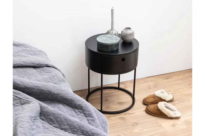 Hastane Yöpöytä 40 cm - Musta - Huonekalut - Pöytä & ruokailuryhmä - Apupöytä & sivupöytä - Yöpöytä