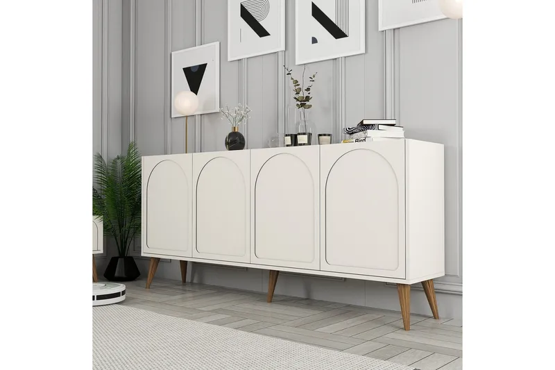 Hazim Konsolipöytä 180 cm - Kerma/Pähkinäpuu - Huonekalut - Pöytä & ruokailuryhmä - Apupöytä & sivupöytä - Konsolipöytä