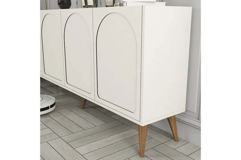 Hazim Konsolipöytä 180 cm - Kerma/Pähkinäpuu - Huonekalut - Pöytä & ruokailuryhmä - Apupöytä & sivupöytä - Konsolipöytä