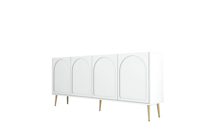 Hazim Konsolipöytä 180 cm, Valkoinen/Kulta