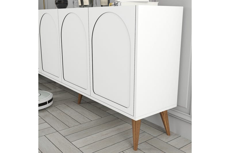 Hazim Konsolipöytä 180 cm - Valkoinen/Pähkinäpuu - Huonekalut - Pöytä & ruokailuryhmä - Apupöytä & sivupöytä - Konsolipöytä