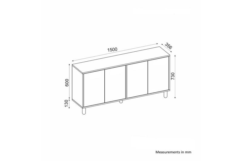Hearst Konsolipöytä 150 cm - Valkoinen - Huonekalut - Pöytä & ruokailuryhmä - Apupöytä & sivupöytä - Konsolipöytä