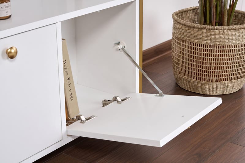 Hemani Konsolipöytä 120 cm - Valkoinen ja kulta - Huonekalut - Pöytä & ruokailuryhmä - Apupöytä & sivupöytä - Eteispöytä