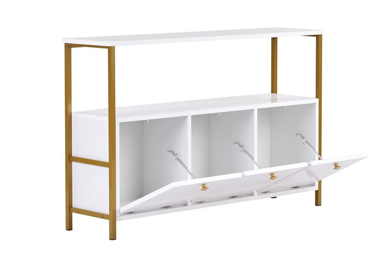 Hemani Konsolipöytä 120 cm - Valkoinen ja kulta - Huonekalut - Pöytä & ruokailuryhmä - Apupöytä & sivupöytä - Eteispöytä