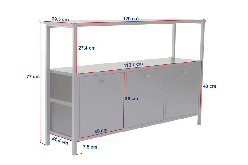 Hemani Konsolipöytä 120 cm - Valkoinen/kulta - Huonekalut - Pöytä & ruokailuryhmä - Apupöytä & sivupöytä - Eteispöytä