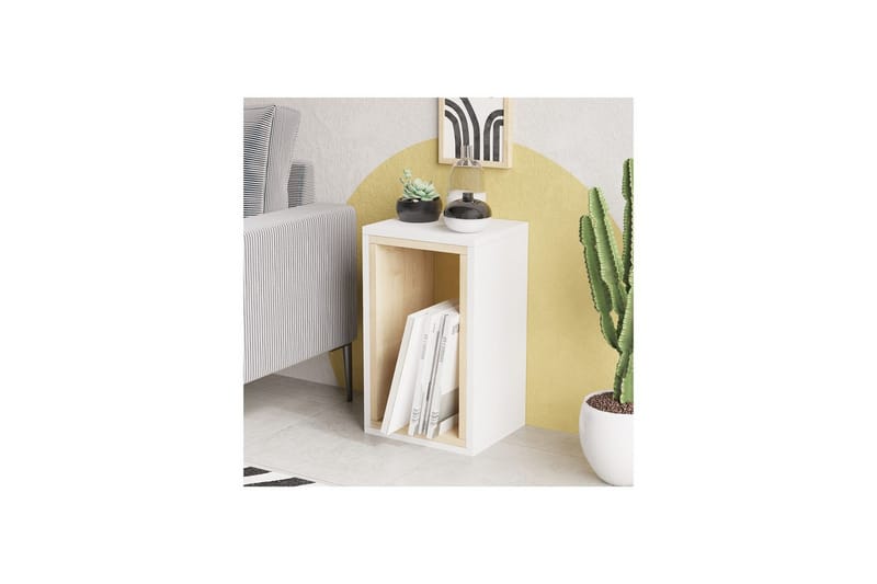 Hesper Sivupöytä 30 cm - Tammi/Valkoinen - Huonekalut - Pöytä & ruokailuryhmä - Apupöytä & sivupöytä - Tarjotinpöytä & pikkupöytä