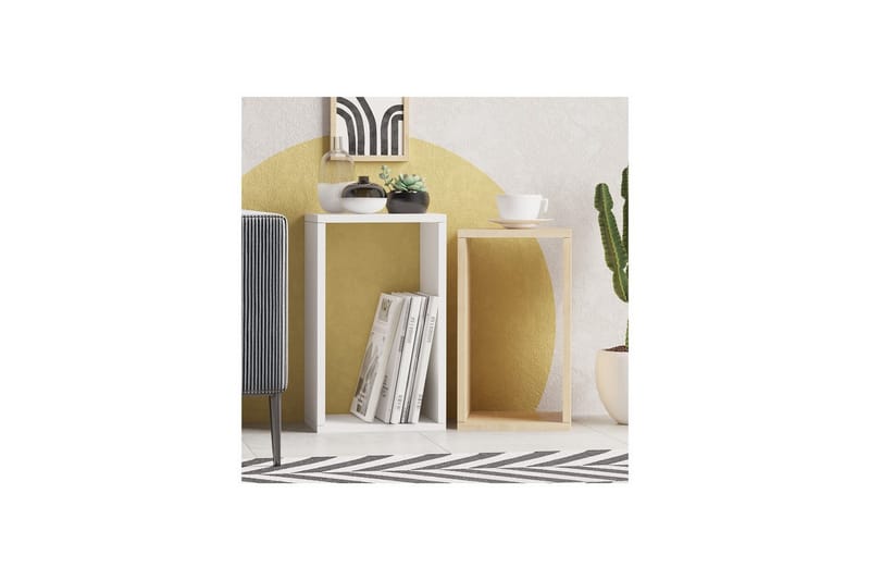 Hesper Sivupöytä 30 cm - Tammi/Valkoinen - Huonekalut - Pöytä & ruokailuryhmä - Apupöytä & sivupöytä - Tarjotinpöytä & pikkupöytä