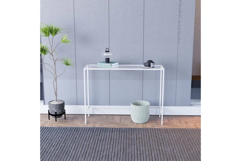 Horacio Sivupöytä 100 cm - Valkoinen/Läpinäkyvä - Huonekalut - Pöytä & ruokailuryhmä - Apupöytä & sivupöytä - Tarjotinpöytä & pikkupöytä