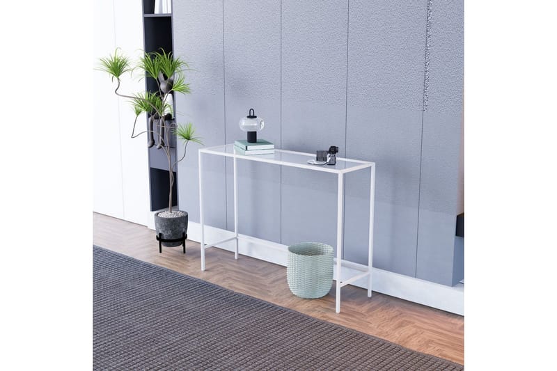 Horacio Sivupöytä 100 cm - Valkoinen/Läpinäkyvä - Huonekalut - Pöytä & ruokailuryhmä - Apupöytä & sivupöytä - Tarjotinpöytä & pikkupöytä