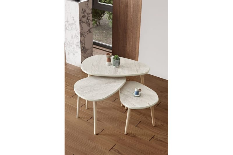 Horatio Sarjapöytä 80 cm - Hiekka - Huonekalut - Pöytä & ruokailuryhmä - Apupöytä & sivupöytä - Sarjapöytä