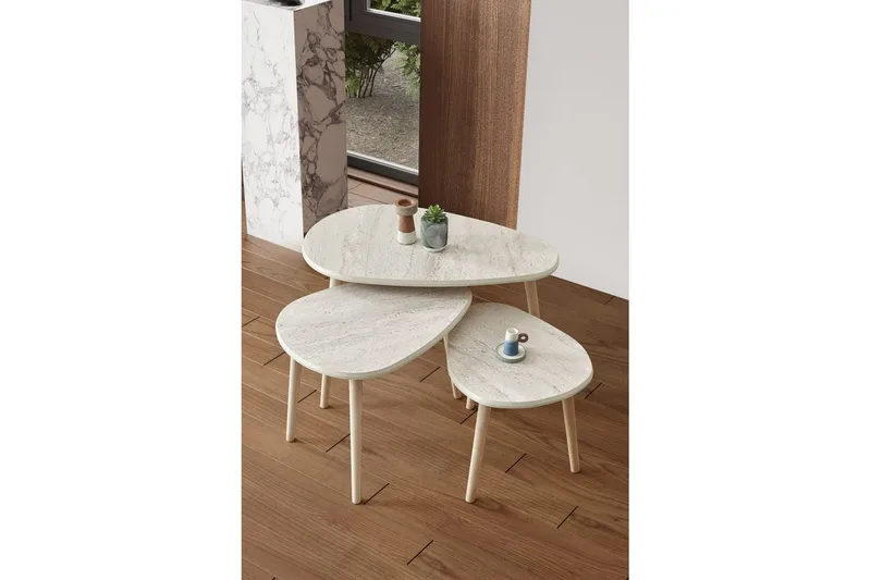 Horatio Sarjapöytä 80 cm - Hiekka - Huonekalut - Pöytä & ruokailuryhmä - Apupöytä & sivupöytä - Sarjapöytä