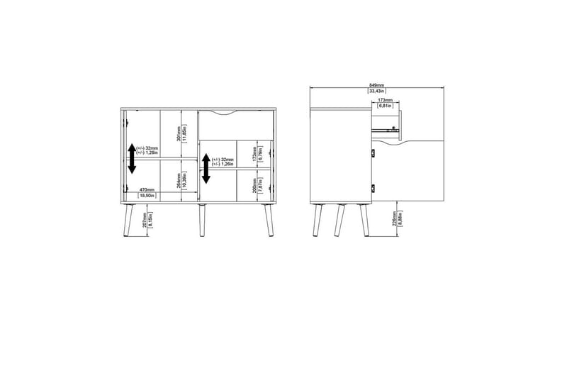 Hostafranc Senkki 98,7 cm - Valkoinen - Säilytys - Säilytyskalusteet - Senkki