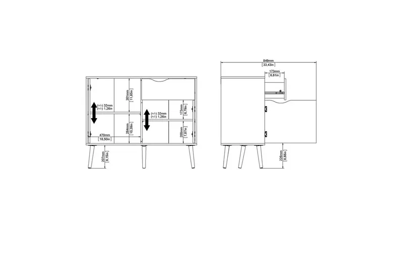 Hostafranc Senkki 98,7 cm - Valkoinen - Säilytys - Säilytyskalusteet - Senkki