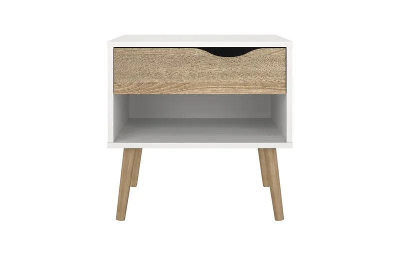 Hostafranc Yöpöytä 50,2 cm - Valkoinen - Huonekalut - Pöytä & ruokailuryhmä - Apupöytä & sivupöytä - Yöpöytä