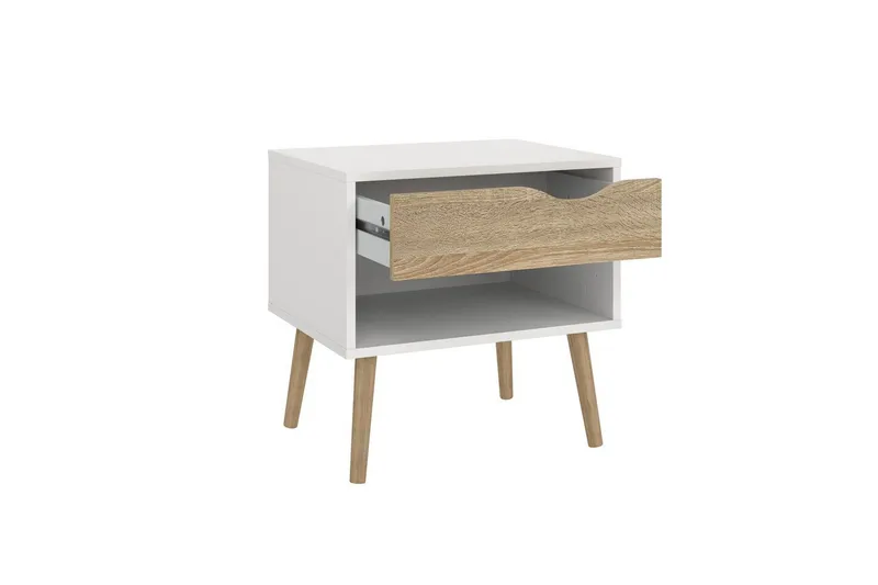 Hostafranc Yöpöytä 50,2 cm - Valkoinen - Huonekalut - Pöytä & ruokailuryhmä - Apupöytä & sivupöytä - Yöpöytä