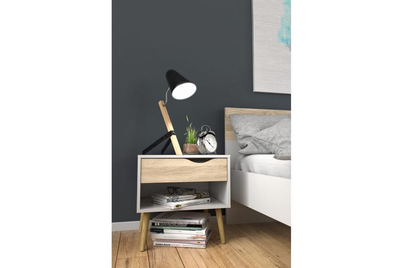 Hostafranc Yöpöytä 50,2 cm - Valkoinen - Huonekalut - Pöytä & ruokailuryhmä - Apupöytä & sivupöytä - Yöpöytä