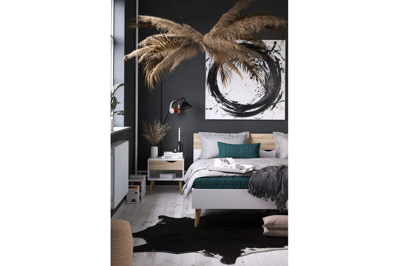 Hostafranc Yöpöytä 50,2 cm - Valkoinen - Huonekalut - Pöytä & ruokailuryhmä - Apupöytä & sivupöytä - Yöpöytä