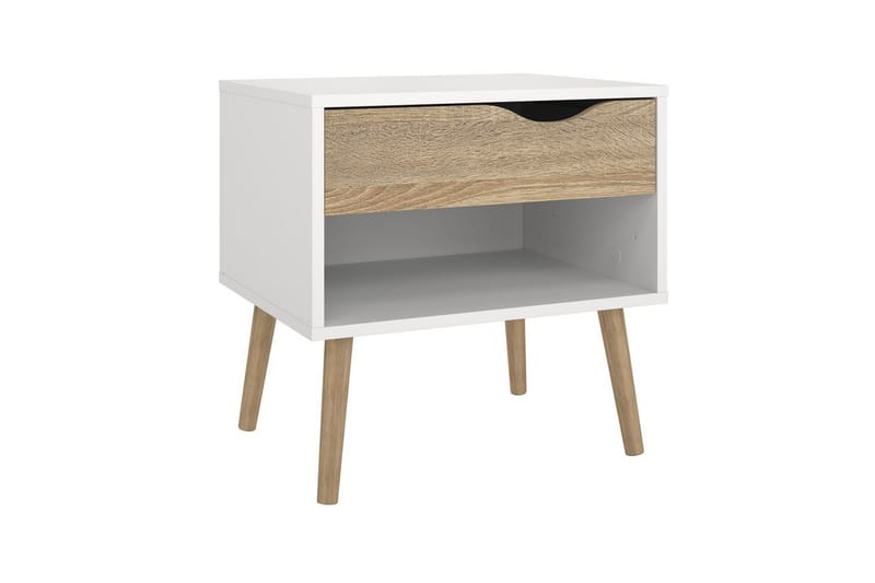 Hostafranc Yöpöytä 50,2 cm - Valkoinen - Huonekalut - Pöytä & ruokailuryhmä - Apupöytä & sivupöytä - Yöpöytä