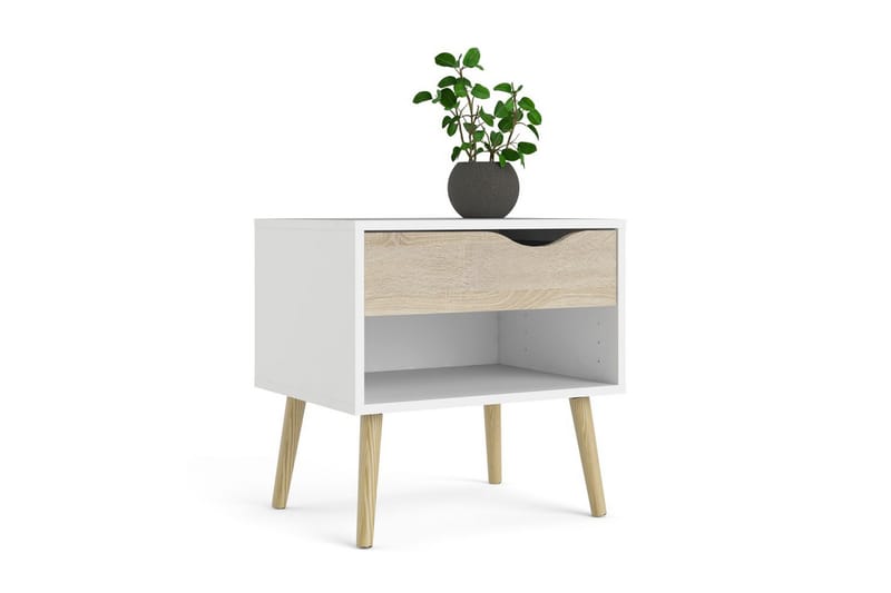 Hostafranc Yöpöytä 50,2 cm - Valkoinen - Huonekalut - Pöytä & ruokailuryhmä - Apupöytä & sivupöytä - Yöpöytä