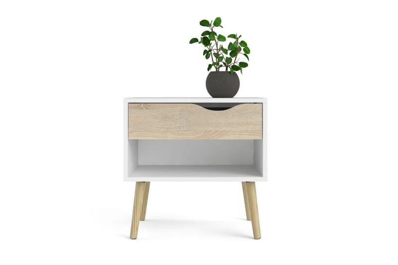 Hostafranc Yöpöytä 50,2 cm - Valkoinen - Huonekalut - Pöytä & ruokailuryhmä - Apupöytä & sivupöytä - Yöpöytä