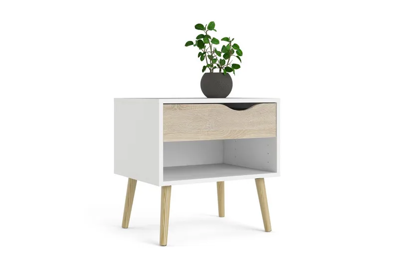 Hostafranc Yöpöytä 50,2 cm - Valkoinen - Huonekalut - Pöytä & ruokailuryhmä - Apupöytä & sivupöytä - Yöpöytä