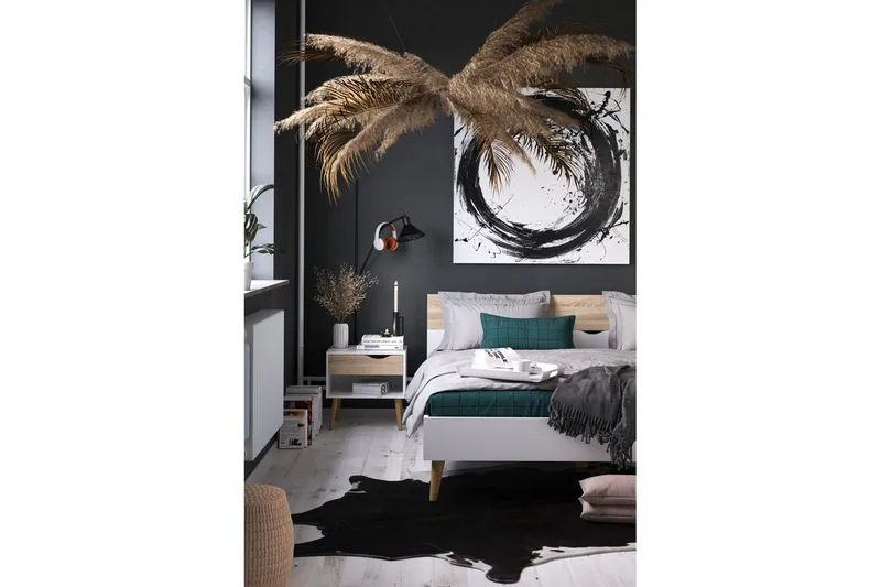 Hostafranc Yöpöytä 50,2 cm - Valkoinen - Huonekalut - Pöytä & ruokailuryhmä - Apupöytä & sivupöytä - Yöpöytä