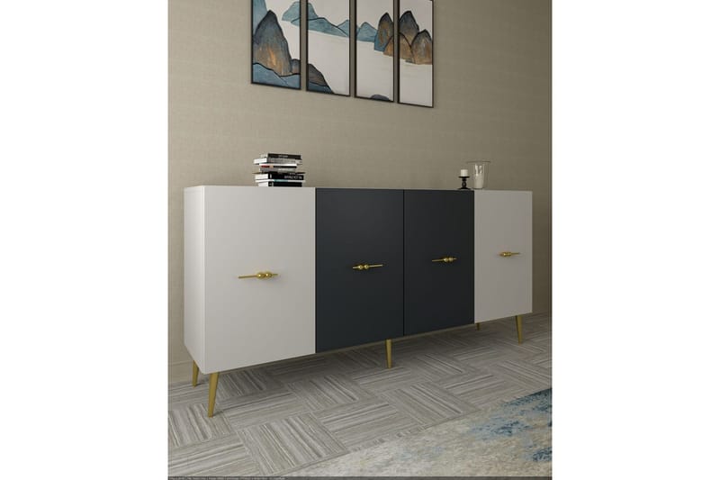 Huelva Konsolipöytä 150 cm - Valkoinen/Antrasiitti - Huonekalut - Pöytä & ruokailuryhmä - Apupöytä & sivupöytä - Konsolipöytä